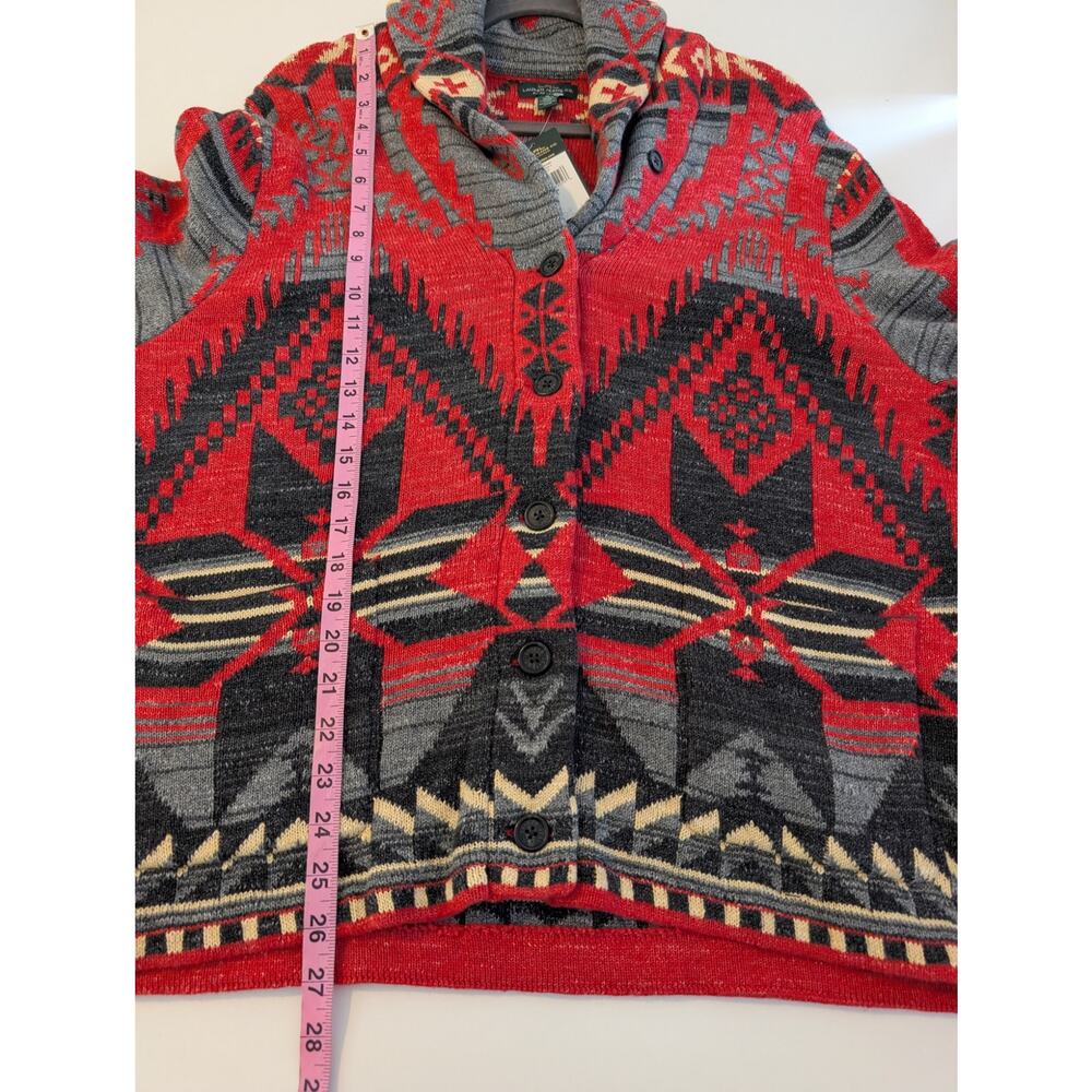 Lauren Ralph Lauren Jeans Cardigan Sweater Aztec Southwest Western NWT Size XL - Picture 10 of 10